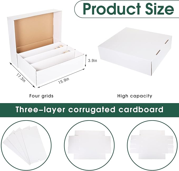 Yexiya 3 Pcs 3200 Count Sports Card Storage Boxes White Trading Card Box Collectible Trading for Soccer Baseball Game - Image 2