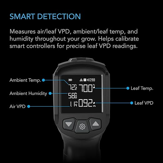 AC Infinity VPD Thermometer, Handheld Environmental Monitor, Captures Leaf VPD and Temperature, Calibrates Smart Controllers, Precision Infrared Range for Plants, Grow Tents, Greenhouses, Terrariums - Image 3