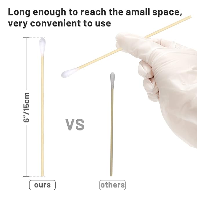 1000PCS 6" Cotton Swabs in Storage Box - Long Cotton Swab with Bamboo Sticks - Lint Free, Highly Absorbent Single Tipped Applicators for Makeup, Pet Care, Home Cleaning - Image 5