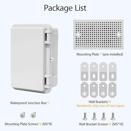 Junction Box, ABS Plastic IP65 Waterproof Dustproof Universal Electrical Enclosure, Hinged Shell Outdoor and Indoor Project Box, 5.9"x 3.9"x 2.8"(150x100x70mm), 2 Pack - Image 7