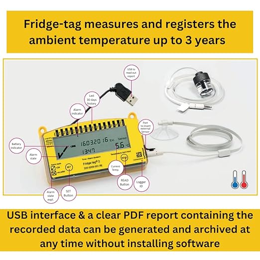 2 L (Refrigeration Version), Temperature Data Logger, Monitor with Sensor and Alarm - Image 3