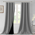 H.VERSAILTEX 100% Blackout Curtains for Bedroom Thermal Insulated Blackout Curtains 96 Inches Long Rod Pocket Window Drapes for Living Room with Black Liner 2 Panels Set, Dove Gray by HVERSAILTEX