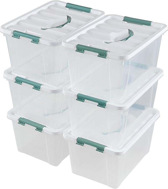 6 Pack 14 L Clear Storage Latch Box, Plastic Storage Bins with Lids - Image 7