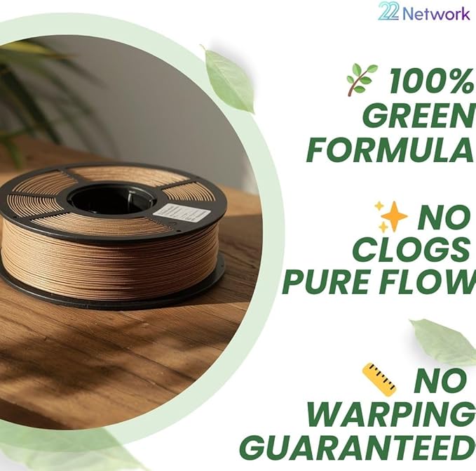 22 Network PLA 3D Printer Filament 1.75mm, 1kg Spool (2.2lbs), Dimensional Accuracy ±0.02mm, Fit Most FDM Printers (Green) - Image 5