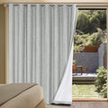 H.VERSAILTEX Linen Blackout Curtains Durable Thick Textured Linen Look 100% Blackout Patio Door Curtain Anti Rust Grommet Extra Wide Sliding Door Curtain Panel, Glacier Gray, W100 x L96 inch by HVERSAILTEX