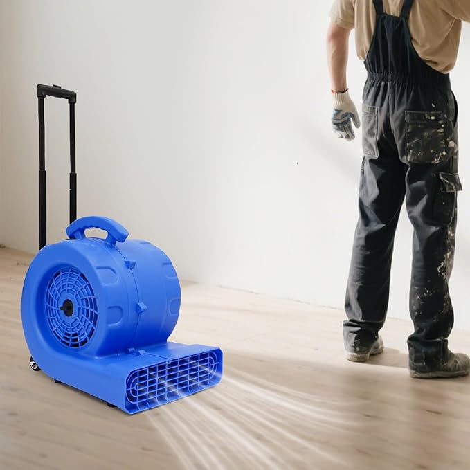 3-Speed Air Mover 750W Floor Drying Dryer Portable Carpet Drying Blower Fan-110V, 50/60Hz, 19 * 15in for Furniture, Windows, Commercial, Industrial, Removing Odors, Ventilation (Blue) by Unknown