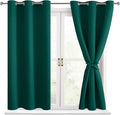 Hiasan Short Blackout Curtains for Bedroom - Thermal Insulated & Energy Saving Window Curtains for Living Room, 2 Drape Panels Sewn with Tiebacks, Hunter Green, 38 x 45 Inch by Hiasan