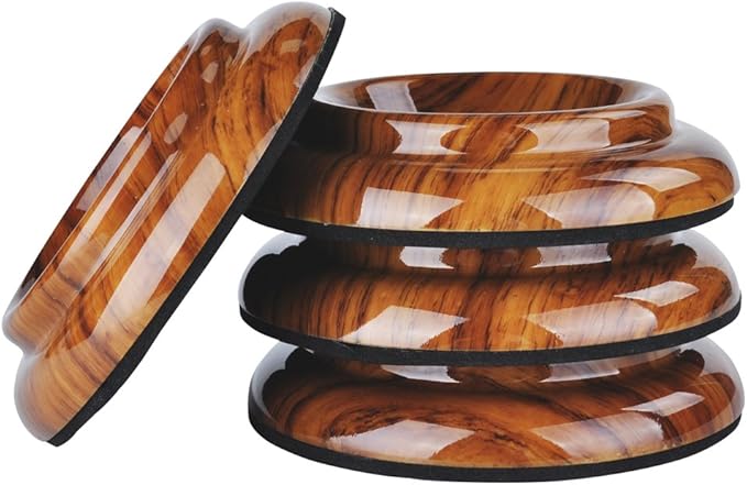 PUNK ABS Upright Piano Caster Cups Set of 4 Slip Resistant Leg Protector (Rosewood) - Image 3