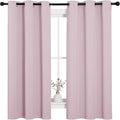 NICETOWN Nursery Essential Thermal Insulated Solid Grommet Top Blackout Curtains/Drapes (1 Pair, 42 x 63 inches in Baby Pink) by NICETOWN