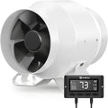 Hon&Guan PRO 4 Inch Inline Duct Fan - 212 CFM with Quiet EC Motor & Temperature Humidity Smart Controller, Ventilation Exhaust Fan for Heating Cooling, Grow Tents, Hydroponics (White&Black) by HonGuan