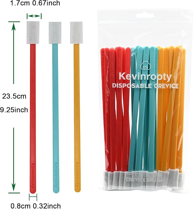 30PCS Disposable Crevice Cleaning Brush kit, Disposable Toilet Brush, Disposable Window Sill Cleaning, Keyboard Cleaning, Car Air Conditioner Cleaning (Color Mixing) - Image 2