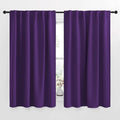 NICETOWN Kitchen Blackout Draperies Curtains for Window - (Royal Purple) 52 by 63 inches, Set of 2 Panels, Energy Saving Rod Pocket/Back Tab Blackout Drapes by NICETOWN