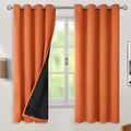 BGment Thermal Insulated 100% Blackout Curtains 63 Inch Length 2 Panels, Total Light Blocking Curtains for Bedroom, Grommet Window Drapes with Thick Black Liner, 52 Inch Wide Each Panel, Burnt Orange by BGment