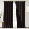 NICETOWN Cold Blocking 100% Blackout Curtains, Durable Black Lined Blackout Curtains for Bedroom, Energy Saving Long Curtains for Patio Sliding Glass Door, Brown, 70 inches x 95 inches, 2 PCs by NICETOWN