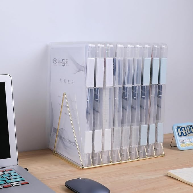 6 Pack A4 File Portable Project Case, Plastic Storage Box for 8.5" x 11" Letter Paper, Documents Magazines Holder Scrapbook Paper Storage Boxes (blue) - Image 3