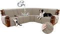 Arfntevss Waterproof Recliner Sectional Couch Covers for Reclining L Shape Sofa Cover Non Slip Washable L Shaped Slipcover Sets for Dog Furniture Protector (5 Seat with 1 Console Cover, Light Khaki) by Arfntevss