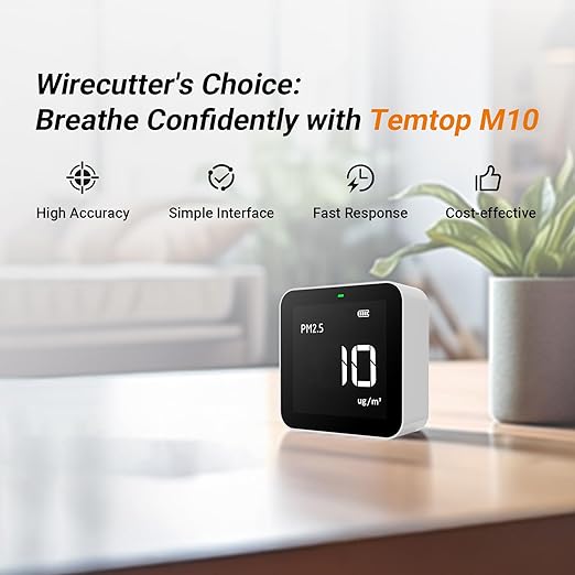 Temtop M10 Air Quality Monitor Indoor Air Quality Tester AQI PM2.5 VOCs Formaldehyde Detector for Home Air Testing, US Certified Air Sensor - Image 6