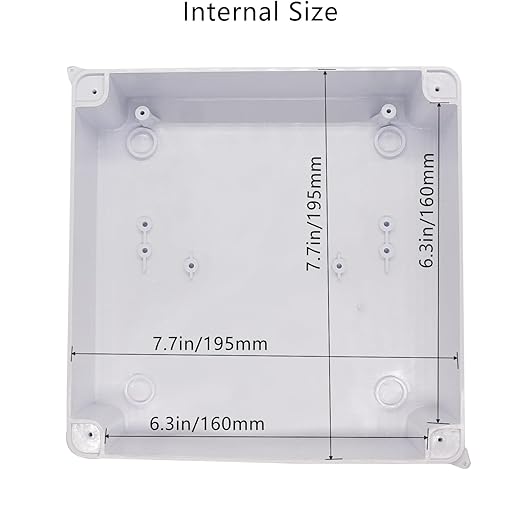 Junction Box Dustproof Waterproof IP65 ABS Plastic Electrical Boxes, Indoor & Outdoor Electrical Power Cord Enclosure Universal Project Box DIY Case White 7.9 x 7.9 x 3.1 inch (200x200x80mm) - Image 5