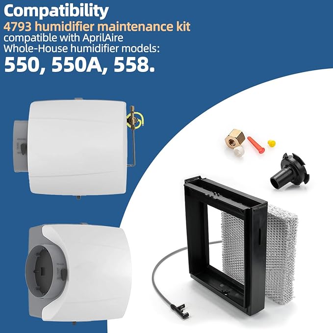 4793 Humidifier Maintenance Kit with Model No. 10 Water Panel Humidifier Filter Pad Compatible with AprilAire Whole-House Humidifier 550, 550A, 558 Humidifier Parts & Accessories - Image 3