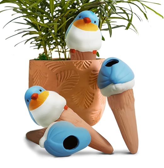 Bird Shaped Plant Watering Globes(Bule 4ps) Plants Suitable for Indoor and Outdoor Use Should be Kept Constantly Moist. The Interesting Shape Makes The Garden More Interesting and Beautiful. by YFDB