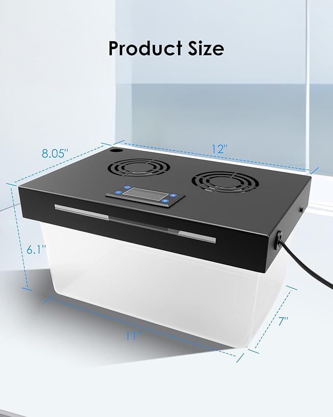 Electric Humidifiers for 10-50 Cubic Ft. Cabinet, Humidor Cabinet Humidifier for Monitoring Temperature and Humidity with 12V Adapter Power Supply - Image 7