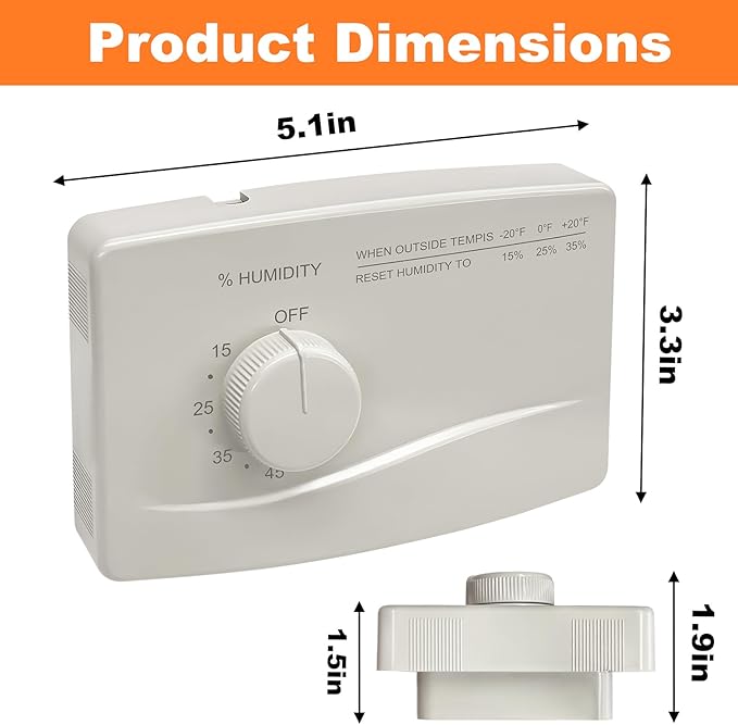 4655 Wall Mounted Humidifier Control Humidistat, Manual Humidistat Digital, Fit For April-Aire Whole House Humidifier, 24VAC - Image 2
