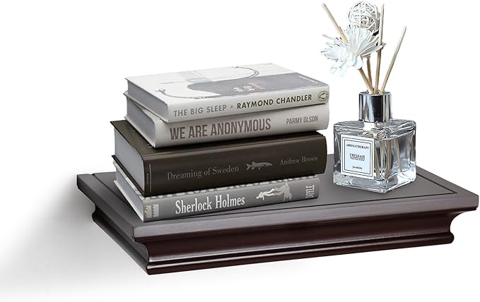 AHDECOR Floating Shelves Wall Mounted, Deeper Wall Storage Shelf for Home Décor, Super Sturdy, Easy to Install, 12” Wide, 7.75” Deep, Espresso Brown - Image 6