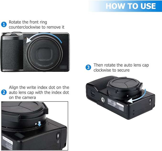 JJC Auto Open and Close Lens Cap Cover for Ricoh GR III GR III HDF GR3 GR3 HDF Digital Camera, Dustproof and Anti-Scratch Lens Protector No Need to Remove - Image 6