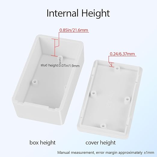 Project Box 8 Pieces Electrical Box Small Junction Box ABS Plastic Enclosure Power Electronic Case White 2.4" x 1.4" x 1"(61 x 36 x 25mm) - Image 5