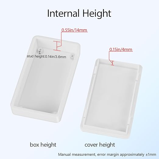 Project Box 8 Pieces Electrical Box Small Junction Box ABS Plastic Enclosure Power Electronic Case White 2.76" x 1.65" x 0.71"(70 x 42 x 18mm) - Image 5