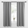 NICETOWN Kitchen Window Curtains 63 Long - Home Decoration Thermal Insulated Rod Pocket Blackout Blinds & Drapes for Small Windows (Silver Grey, 2 Panels, W34 x L63 -Inch) by NICETOWN