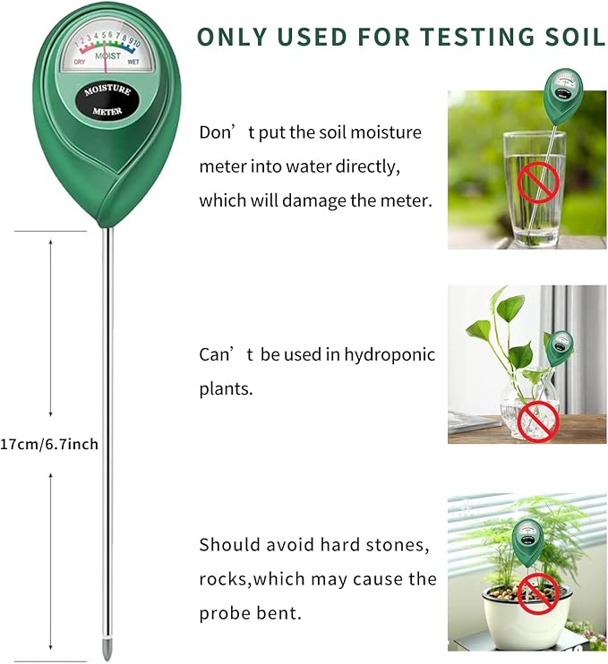 Soil Moisture Meter, 2 Pack Soil Moisture Monitor for House Plants, Soil Hygrometer Moisture Sensor for Indoor & Outdoor, Garden, Farm, Lawn Plant Care, No Battery Needed(Green + White) - Image 6