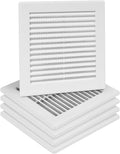 5-Pack 6" x 6" (Outer Size) Square Air Vent Cover – White Plastic Vent Deflector - Screen Mesh, Surface Mount Wall Ceiling – Cold Air Return Soffit Air Vent Cover - Register Indoor Outdoor by Unknown