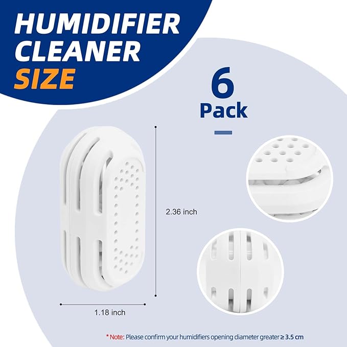 Humidifier Demineralization Cartridge, Compatible with All LEVOIT Top Fill Humidifiers, Calcium and Magnesium Ion Softening, Humidifier Cleaning, 6 Pack, White - Image 3