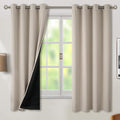BGment Thermal Insulated 100% Blackout Curtains for Bedroom with Black Liner, Double Layer Full Room Darkening Noise Reducing Grommet Curtain (52 x 63 Inch, Cashmere, 2 Panels) by BGment