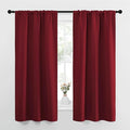 NICETOWN Christmas Burgundy Curtains Blackout Drape Panels - Lights Block Out Window Treatment Short Curtain Sets for Loft and Basement Decoration (Set of 2, 34 by 63-Inch) by NICETOWN