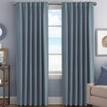 H.VERSAILTEX Blackout Curtains Thermal Insulated Window Treatment Panels Room Darkening Blackout Drapes for Living Room Back Tab/Rod Pocket Bedroom Draperies, 52 x 96 Inch, Stone Blue, 2 Panels by HVERSAILTEX