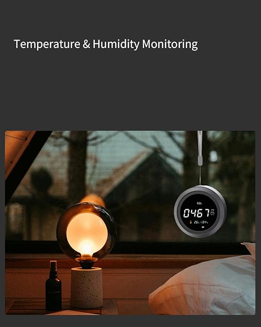 Portable CO2 Detector, High-Precision NDIR Sensor Meter, Indoor CO2 Monitor, Test Range 400-5000 ppm, 24-Hour Runtime Li-Battery, Carbon Dioxide Detector for Home, Car, Grow Tents, Travel - Image 5