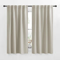 NICETOWN Blackout Curtain Panels for Living Room - (Natural Color) 34x63 Inch, 2 Panels Set, Thermal Insulated Room Darkening Blackout Drapes/Draperies with Rod Pocket & Back Tab for Window by NICETOWN