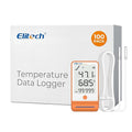 Elitech 100Pack GSP-6 Bluetooth Data Logger Temperature Humidity for Refrigerator with Shadow Data 100000 Points Export PDF/CSV Report, Pharmacy Vaccine DDL Certificate, MAX MIN with Dual Probe by Elitech