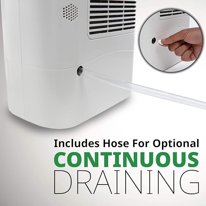 Ivation 19 Pint Small-Area Desiccant Dehumidifier Compact and Quiet - with Continuous Drain Hose for Smaller Spaces, Bathroom, Attic, Crawlspace and Closets - for Spaces Up to 410 Sq Ft - Image 3