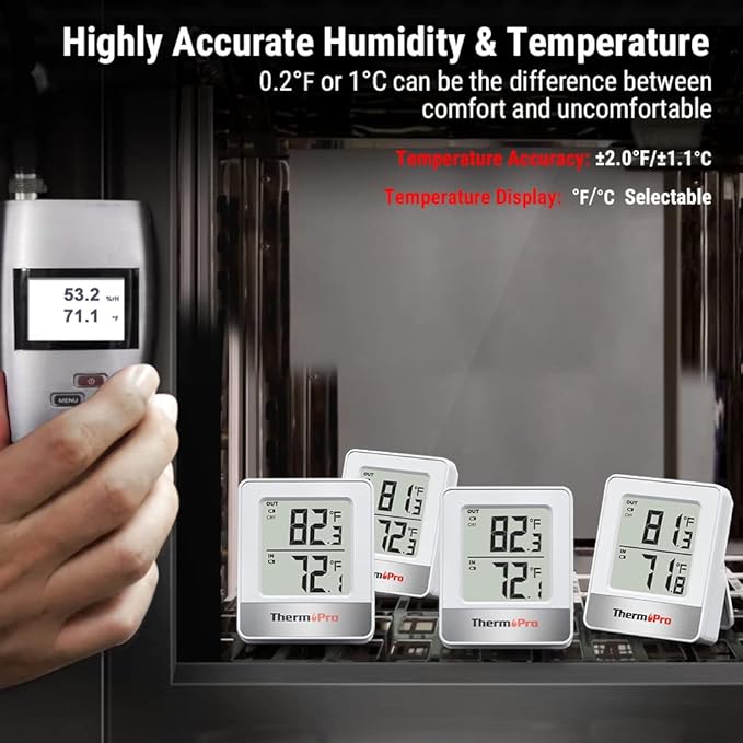 ThermoPro Indoor Outdoor Thermometer Wireless 500FT, Outside Greenhouse Thermometer with Temperature Sensor, Outdoor Thermometers for Patio Reptile House Home Baby Room Temperature Monitor - Image 4