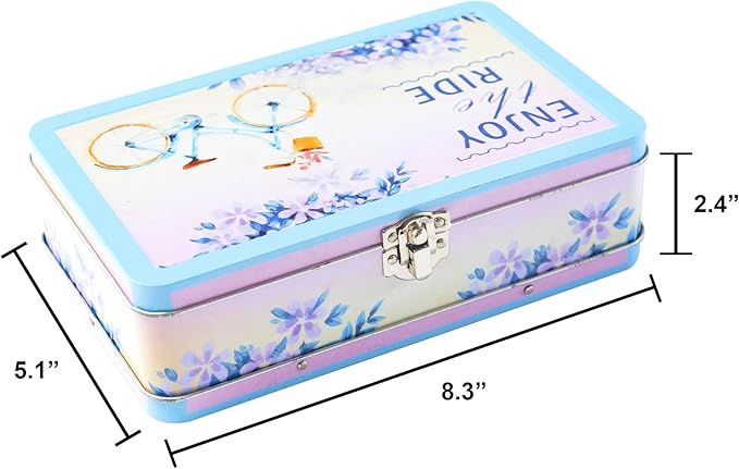 DAHO Metal Storage Box with Hinge for Office, School, Home, Makeup, Arts & Crafts and Accessories (Enjoy the Ride) - Image 5