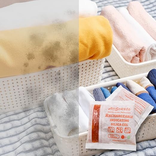 Adsorbco Rechargeable Desiccant, Indicating Silica Gel Packets, Moisture Absorbers for Storage, Gun Safe Dehumidifiers (160, 3g) - Image 3