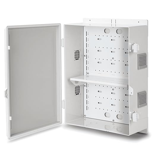 Outdoor Electrical Junction Box, ABS Water Resistant Enclosure with Internal Mounting Panel & Hinged Cover, 16.1" H* 12.2" L* 5.9" W by Namunanee