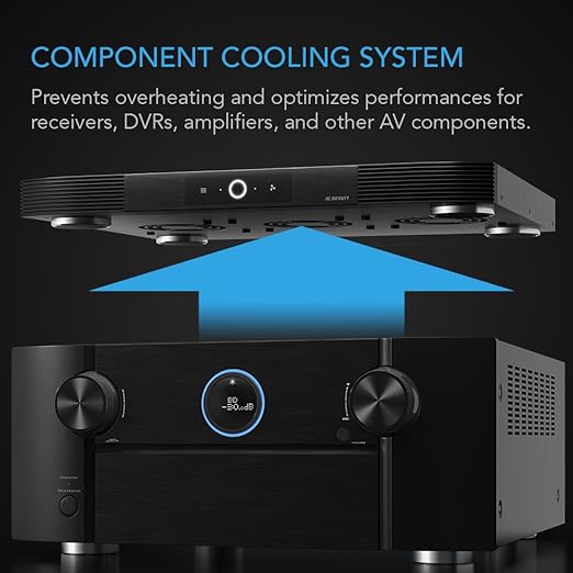 AC Infinity AIRCOM S8, Quiet Cooling Blower Fan System 17" Rear-Exhaust for Receivers, Amps, DVR, AV Cabinet Components - Image 2