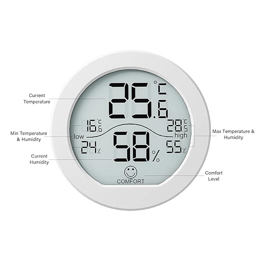 Digital Hygrometer 3 Pack Room Thermometer and Humidity Gauge LCD Hygrometer with Max and Min Records (White) - Image 6