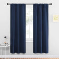 NICETOWN Blackout Curtains for Living Curtains, Home Decorations Thermal Insulated Solid Pole Top Blackout Drapes for Living Room (Navy, 1 Pair, 34-inch W x 72-inch L) by NICETOWN
