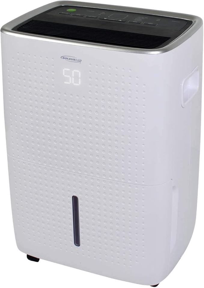 Soleus Air Energy Star Rated 1,800 SqFt., 25 Pint Dehumidifier With Mirage Display and Tri-Pat Safety Technology (25 Pint), White - Image 3