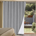 H.VERSAILTEX Linen Blackout Curtains Durable Thick Textured Linen Look 100% Blackout Patio Door Curtain Anti Rust Grommet Extra Wide Sliding Door Curtain Panel, W100 x L96 inch - Dove Gray by HVERSAILTEX